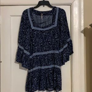 Free People blue floral top
